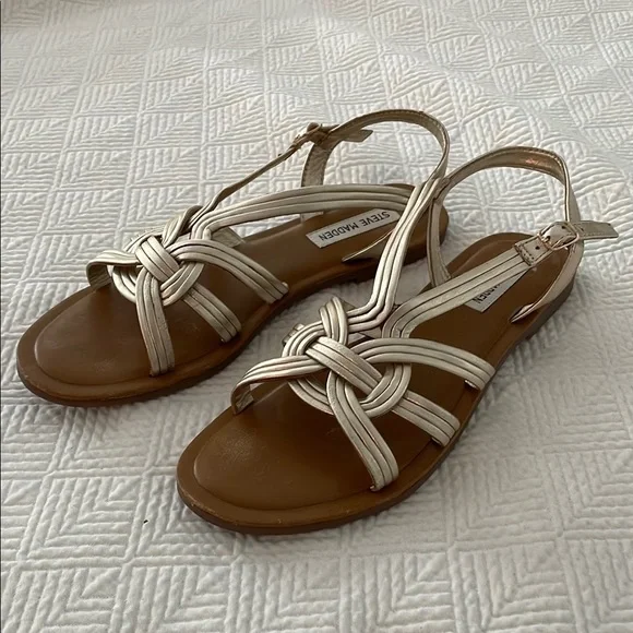 Steve Madden Gold Strappy Sandals - Picture 1 of 6